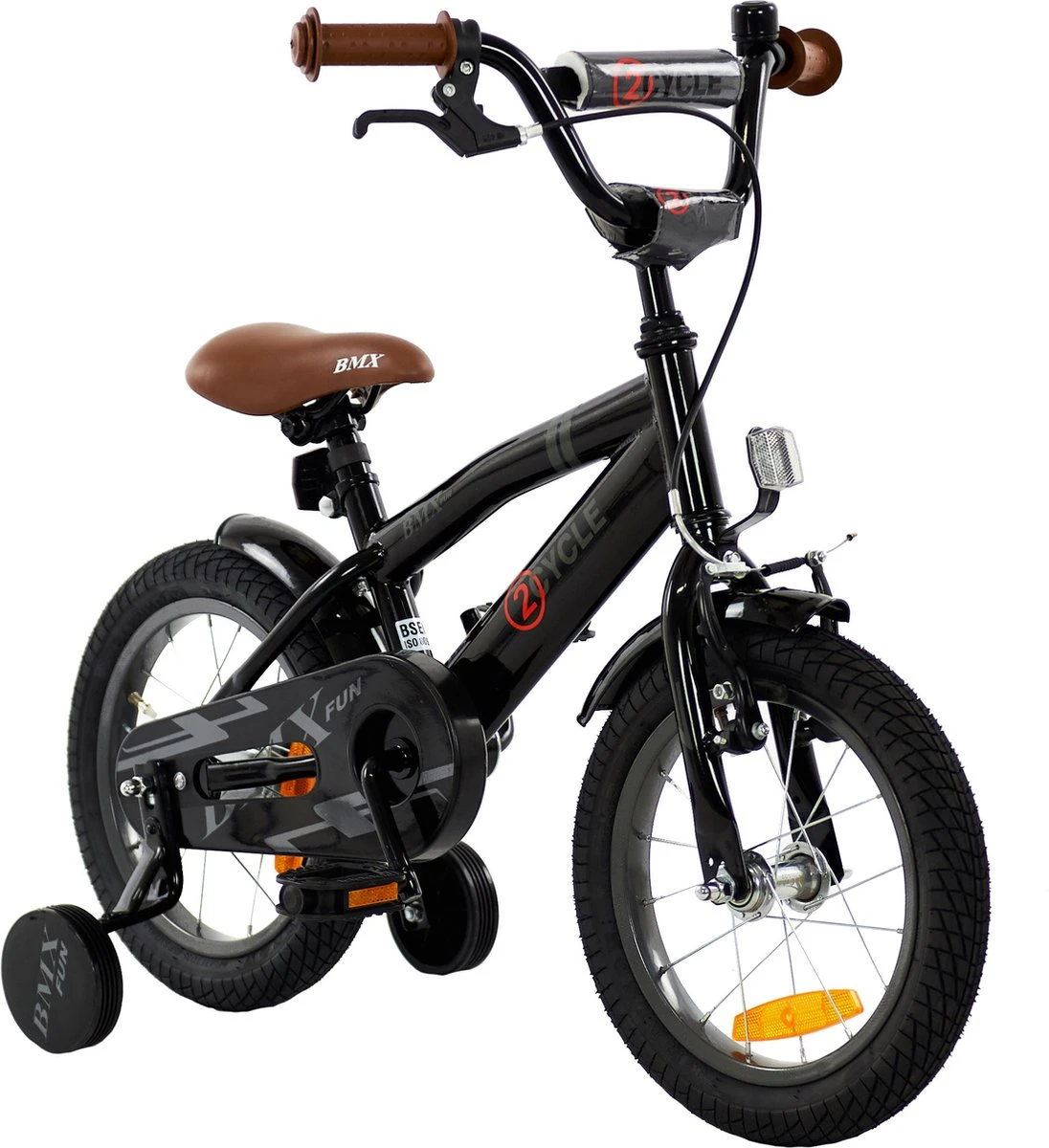 2Cycle BMX-Fun Kinderfiets - 14 Inch - Zwart - Jongensfiets 3 2Cycle BMX-Fun Kinderfiets - 14 Inch - Zwart - Jongensfiets