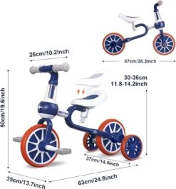 3 In 1 - Multifunctioneel Ombouwbare Kinderdriewieler - Kinder Trike - Peuterfiets - Kinder Fiets - Verstelbaar Zadel - Lichtgewicht - Lefvrije Banden -Ombouwbaar Tot Loopfiets, Driewieler, Tweewieler - Voor Kinderen Van 1-51 Jaar Roze -Beste Fietsen Winkel 1114x1200