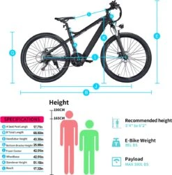 Elektrische Fiets Off-Road | E-Fietsen | Electric Mountain Bike | E-bike | 250W Motor | 26 Inch | Zwart BK7 -Beste Fietsen Winkel 1177x1200