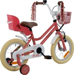 2Cycle Paris Meisjesfiets - 14 Inch - Roze-Wit - Met Poppenzitje - Meisjesfiets -Beste Fietsen Winkel 1183x1200
