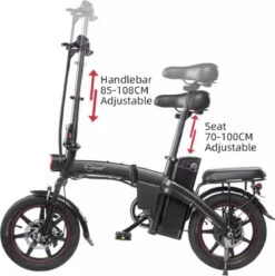 F-Wheel DYU A5 - Elektrische Vouwfiets - E Bike - 14 Inch - 7.5 Ah - 25km/u - Zwart -Beste Fietsen Winkel 1193x1200