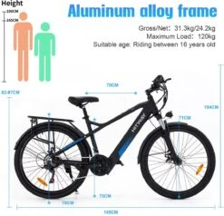 HITWAY 26" Elektrische Mountainbike, 35-70KM Power Assist-fietsen Voor Mannen En Vrouwen， 48V/7,5Ah/250W Krachtige E-bike -Beste Fietsen Winkel 1200x1156 1