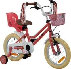 2Cycle Paris Meisjesfiets - 14 Inch - Roze-Wit - Met Poppenzitje - Meisjesfiets -Beste Fietsen Winkel 1200x1162