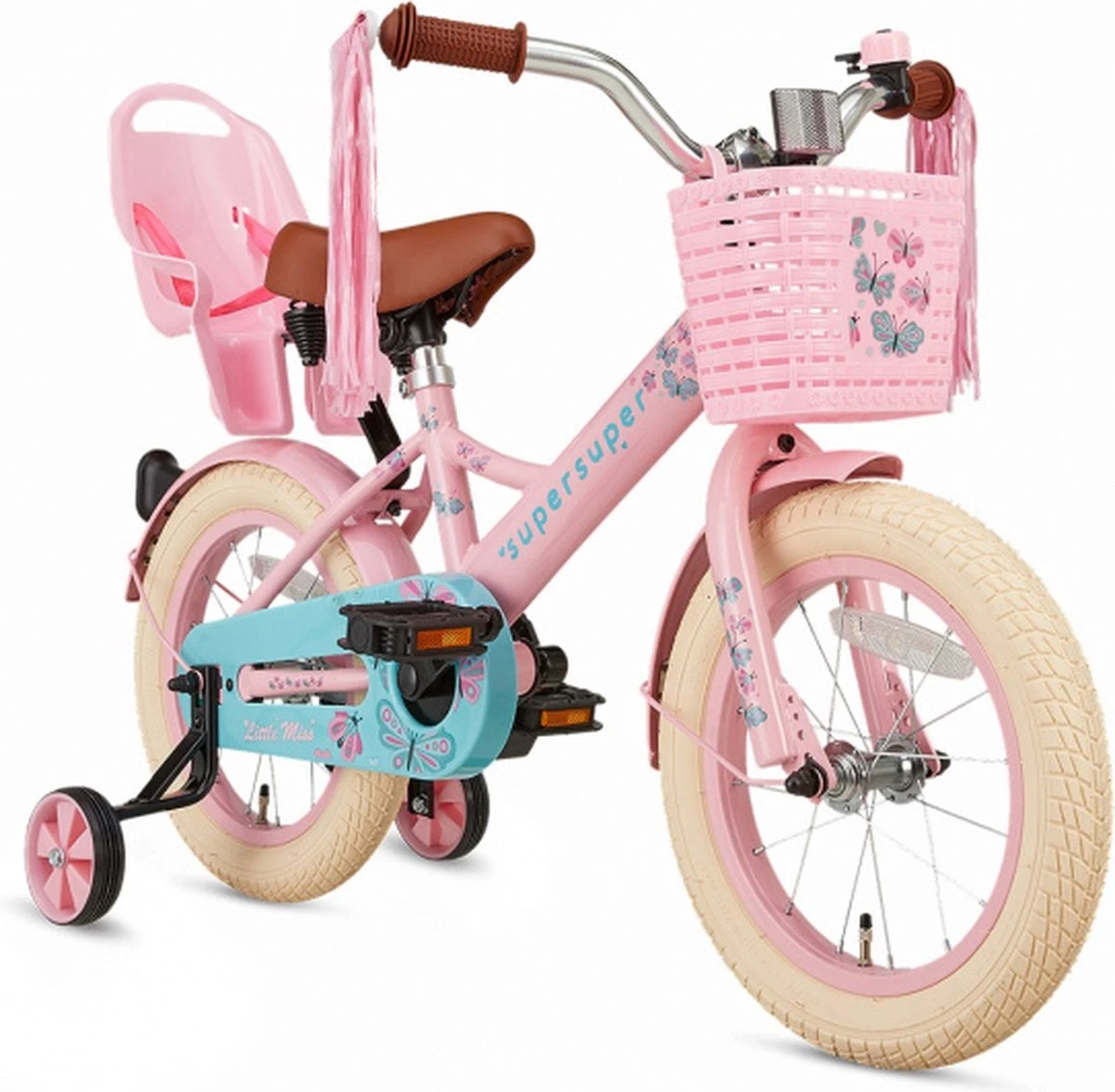Supersuper Little Miss - Kinderfiets - Meisjesfiets - 14 Inch - Roze 12 Supersuper Little Miss - Kinderfiets - Meisjesfiets - 14 Inch - Roze - Afbeelding 10
