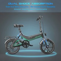 Merkloos Hitway 14F005 Elektrische Fiets E-bike | Opvouwbaar | 250W Motor | 7.5Ah | 16" | Zwart / Groen -Beste Fietsen Winkel 1200x1200 135