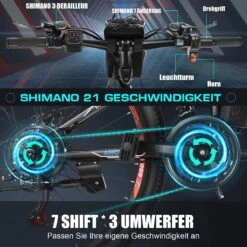 Myatu E-Bike 26-inch E-bike Voor Vrouwen En Mannen, Mountainbike Elektrische Fiets Met 36V 10.4AH Accu En Shimano 21 Versnellingen, 21 Versnellingen, Derailleur, 250 W -Beste Fietsen Winkel 1200x1200 151