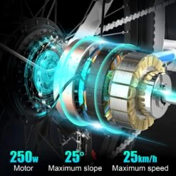 HITWAY Elektrische Fiets Voor Volwassenen | Ebikes Fietsen Stadsfiets | 250W 36V Motor | 7 VERSNELLINGSSYSTEE | 26 Inch - Wit -Beste Fietsen Winkel 1200x1200 58