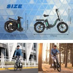 HITWAY E-Bike Elektrische Fiets 20 Inch Fat Tire E-Bicycle Vouwfiets, 250 W, 11,2 Ah Accu, Max. Bereik Tot 35-90 Km, Offroad-mountainbike Met Shimano 7-versnellingen, City EBike Met Slot,Groen Zwart -Beste Fietsen Winkel 1200x1200 64