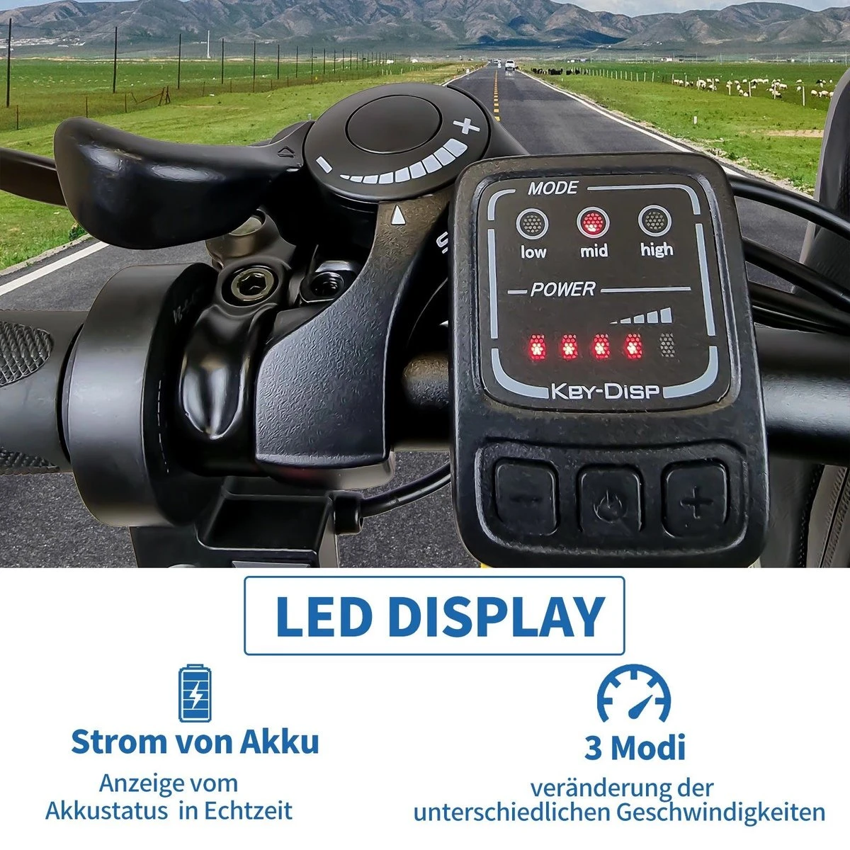 Myatu E-Bike 26-inch E-bike Voor Vrouwen En Mannen, Mountainbike Elektrische Fiets Met 36V 10.4AH Accu En Shimano 21 Versnellingen, 21 Versnellingen, Derailleur, 250 W-Zwart En Blauw 8 Myatu E-Bike 26-inch E-bike Voor Vrouwen En Mannen, Mountainbike Elektrische Fiets Met 36V 10.4AH Accu En Shimano 21 Versnellingen, 21 Versnellingen, Derailleur, 250 W-Zwart En Blauw - Afbeelding 6