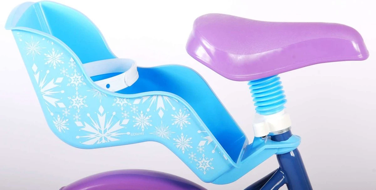 Volare Disney Frozen Kinderfiets - Meiden - 12 Inch - Blauw Paars - Doortrapsysteem 8 Volare Disney Frozen Kinderfiets - Meiden - 12 Inch - Blauw Paars - Doortrapsysteem - Afbeelding 6