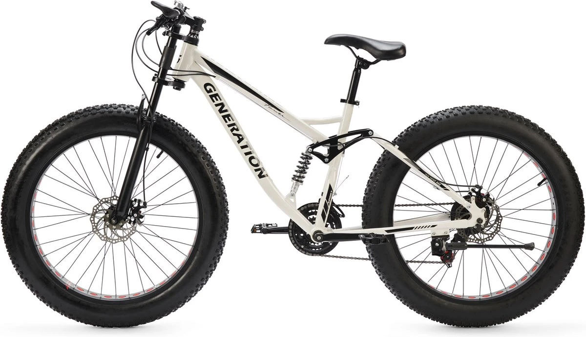Generation SUPER BIKE Mountainbike 26 Inch - Wit - Brede Banden 4 Generation SUPER BIKE Mountainbike 26 Inch - Wit - Brede Banden - Afbeelding 2