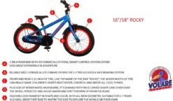 Volare Rocky Kinderfiets - 16 Inch - Zwart Blauw - 95% Afgemonteerd - Prime Collection -Beste Fietsen Winkel 1200x698 1