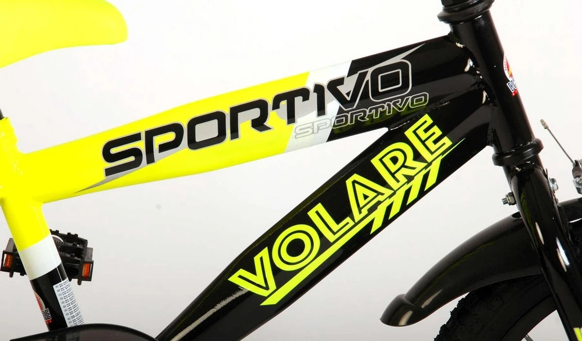 Volare Sportivo Kinderfiets - Jongens - 16 Inch - Neon Geel Zwart - 95% Afgemonteerd 5 Volare Sportivo Kinderfiets - Jongens - 16 Inch - Neon Geel Zwart - 95% Afgemonteerd - Afbeelding 3