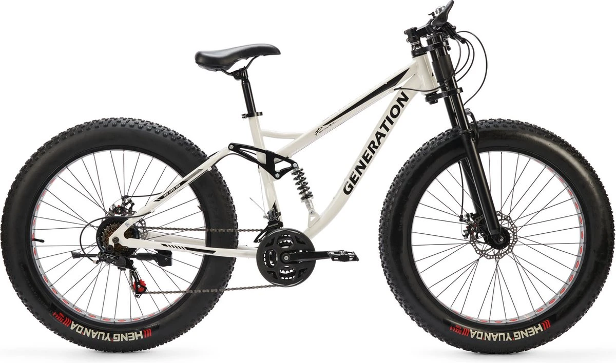 Generation SUPER BIKE Mountainbike 26 Inch - Wit - Brede Banden 3 Generation SUPER BIKE Mountainbike 26 Inch - Wit - Brede Banden