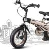 Merkloos Kinderfiets Metallic Taupe Goud Met Zijwieltjes 16 Inch | Handremmen | Jongens | Meisje | Cadeau | Sinterklaas | Kerst | Verjaardag | Peuter | Kleuter | Driewieler | Gepersonaliseerd -Beste Fietsen Winkel 1200x738 3