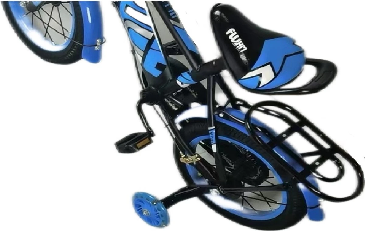 Kinderfiets - 14 Inch Kinderfiets -vanaf 3-5 Jaar Jongens En Meisjes Fietsen - Terugtrap -Rem -Stabilisatoren(2 Zijwieltjes)- Mandje - Achterbank - Blauw 10 Kinderfiets - 14 Inch Kinderfiets -vanaf 3-5 Jaar Jongens En Meisjes Fietsen - Terugtrap -Rem -Stabilisatoren(2 Zijwieltjes)- Mandje - Achterbank - Blauw - Afbeelding 8