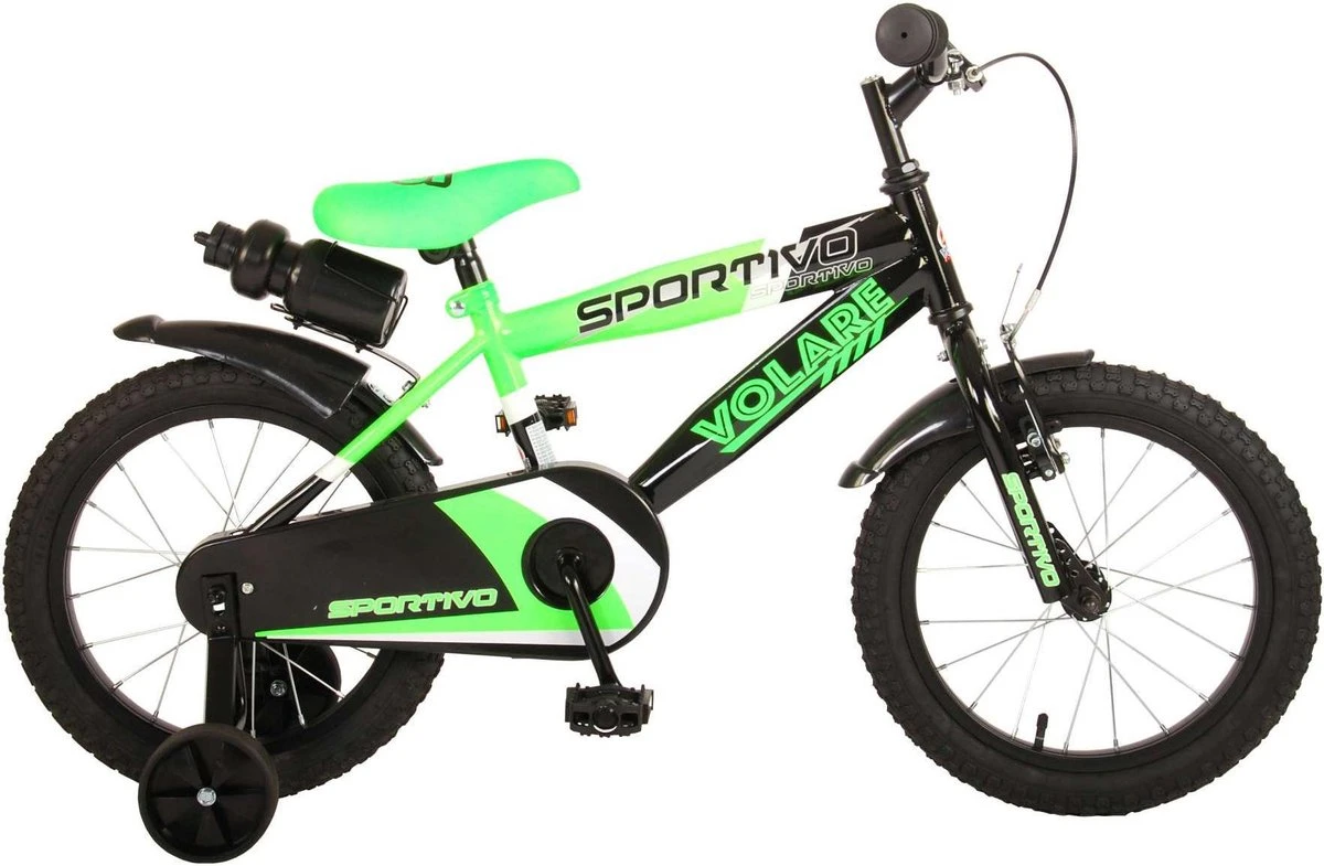 Volare Sportivo Kinderfiets - Jongens - 16 Inch - Neon Groen Zwart - 95% Afgemonteerd 3 Volare Sportivo Kinderfiets - Jongens - 16 Inch - Neon Groen Zwart - 95% Afgemonteerd