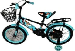 Kinderfiets - 16 Inch Kinderfiets -vanaf 4-7 Jaar Jongens En Meisjes Fietsen - Terugtrap -Rem -Stabilisatoren（2 Zijwieltjes）- Mandje - Achterbank - Groen -Beste Fietsen Winkel 1200x818 3