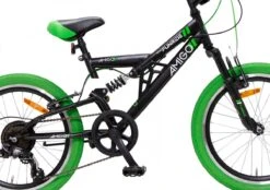 Amigo Fun Ride - Mountainbike 20 Inch - Voor Jongens En Meisjes - Met 7 Versnellingen - Zwart/Groen -Beste Fietsen Winkel 1200x844