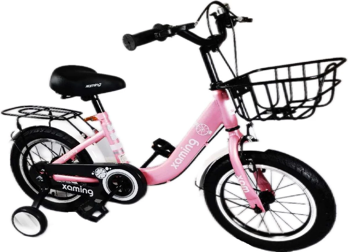 Kinderfiets -14 Inch Kinderfiets -vanaf 3-5 Jaar Jongens En Meisjes Fietsen -Terugtrap -Rem -Stabilisatoren(2 Zijwieltjes)-Mandje - Achterbank-de Bel-Roze 7 Kinderfiets -14 Inch Kinderfiets -vanaf 3-5 Jaar Jongens En Meisjes Fietsen -Terugtrap -Rem -Stabilisatoren(2 Zijwieltjes)-Mandje - Achterbank-de Bel-Roze - Afbeelding 5
