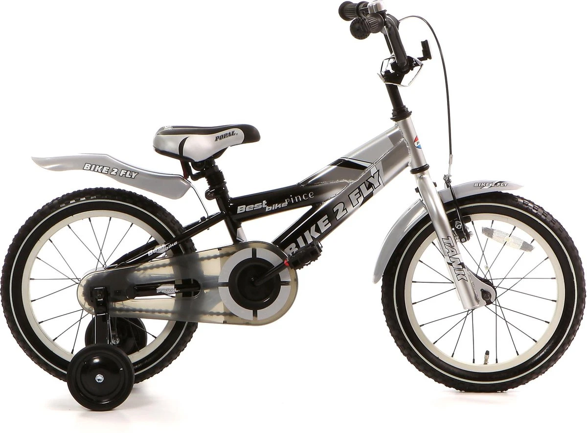 Popal Bike 2 Fly 16k Kinderfiets - 16 Inch - Jongens - Zwart/Zilver 3 Popal Bike 2 Fly 16k Kinderfiets - 16 Inch - Jongens - Zwart/Zilver