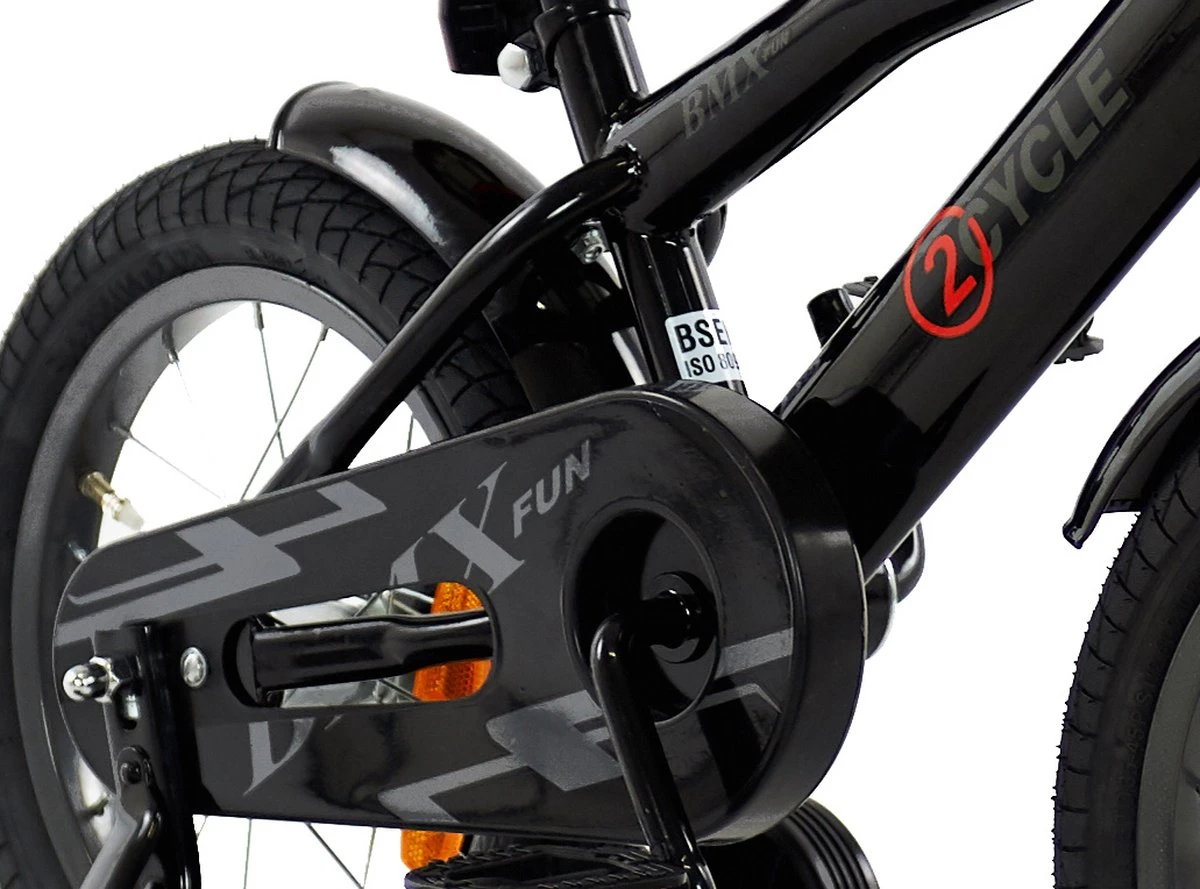 2Cycle BMX-Fun Kinderfiets - 14 Inch - Zwart - Jongensfiets 7 2Cycle BMX-Fun Kinderfiets - 14 Inch - Zwart - Jongensfiets - Afbeelding 5