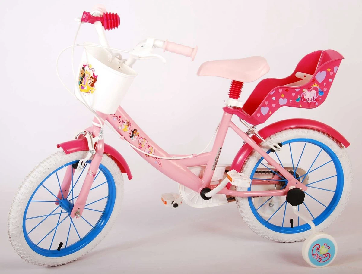 Volare Disney Princess Kinderfiets - Meisjes - 16 Inch - Roze Blauw - Twee Handremmen 6 Volare Disney Princess Kinderfiets - Meisjes - 16 Inch - Roze Blauw - Twee Handremmen - Afbeelding 4