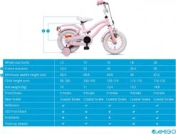 Amigo Lovely Meisjesfiets - Kinderfiets 14 Inch - Roze -Beste Fietsen Winkel 1200x916 5