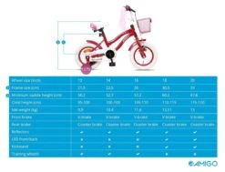 Amigo Flower Meisjesfiets - Kinderfiets 16 Inch - Paars -Beste Fietsen Winkel 1200x920 10
