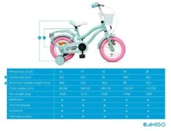 Amigo Lovely Meisjesfiets - Kinderfiets 12 Inch - Turquoise -Beste Fietsen Winkel 1200x920 2