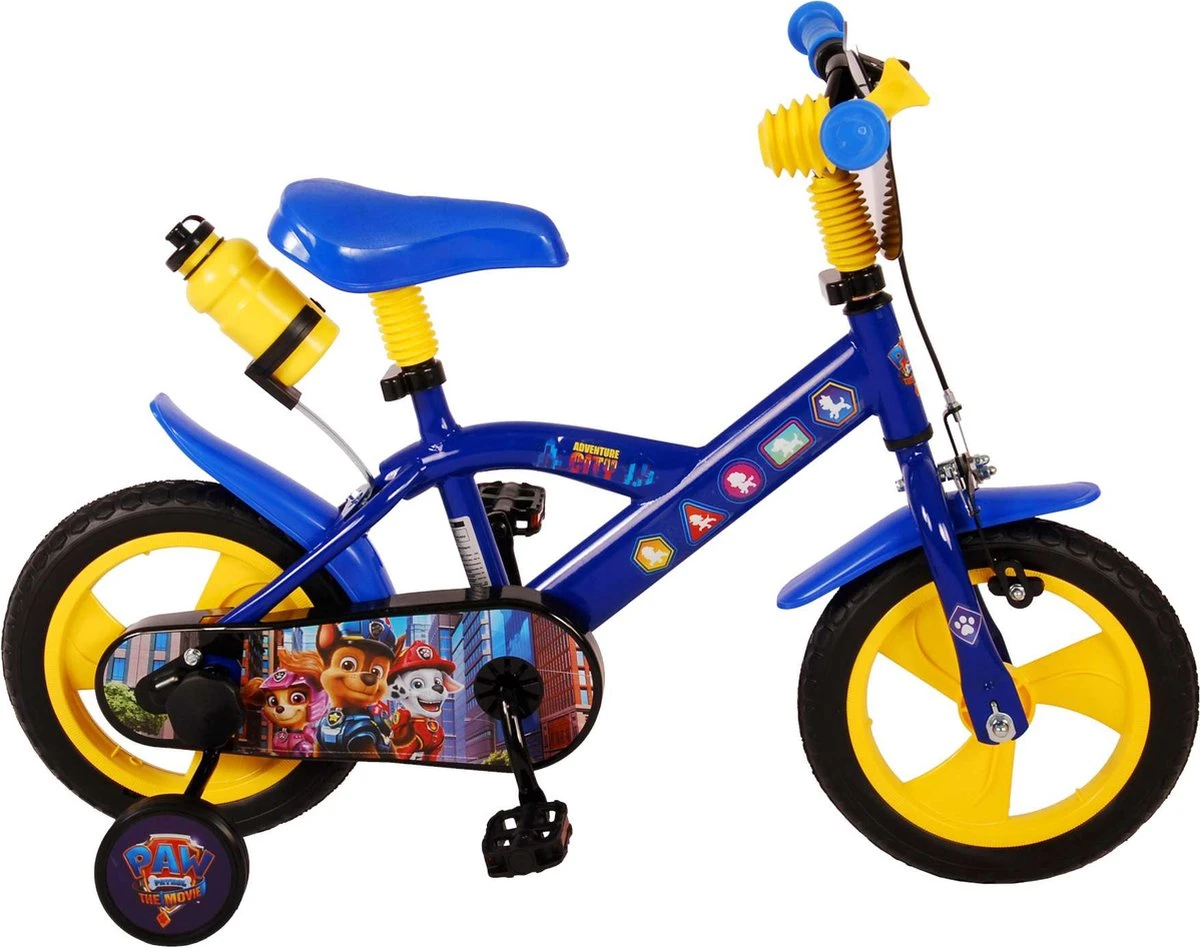 Nickelodeon Paw Patrol Kinderfiets - Jongens - 12 Inch - Blauw/Geel - Doortrapper 3 Nickelodeon Paw Patrol Kinderfiets - Jongens - 12 Inch - Blauw/Geel - Doortrapper