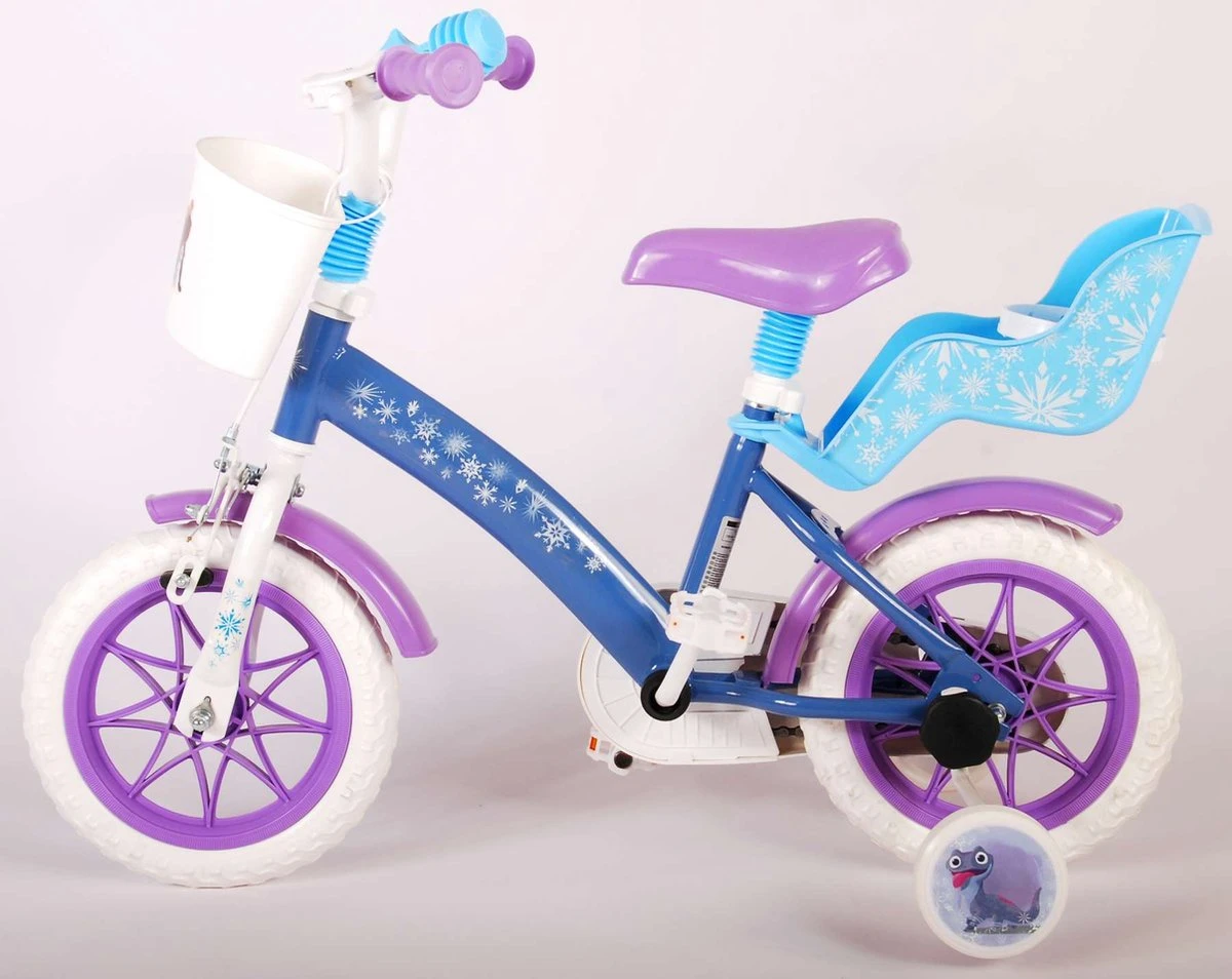 Volare Disney Frozen Kinderfiets - Meiden - 12 Inch - Blauw Paars - Doortrapsysteem 11 Volare Disney Frozen Kinderfiets - Meiden - 12 Inch - Blauw Paars - Doortrapsysteem - Afbeelding 9