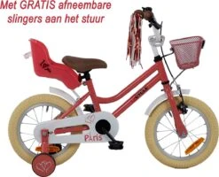 2Cycle Paris Meisjesfiets - 14 Inch - Roze-Wit - Met Poppenzitje - Meisjesfiets -Beste Fietsen Winkel 1200x970 4