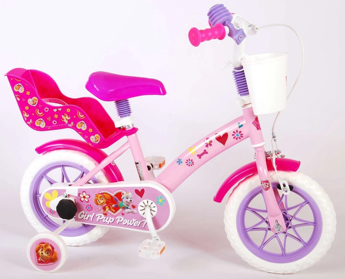 Volare Paw Patrol Kinderfiets - Meiden - 12 Inch - Roze - Doortrapper 6 Volare Paw Patrol Kinderfiets - Meiden - 12 Inch - Roze - Doortrapper - Afbeelding 4