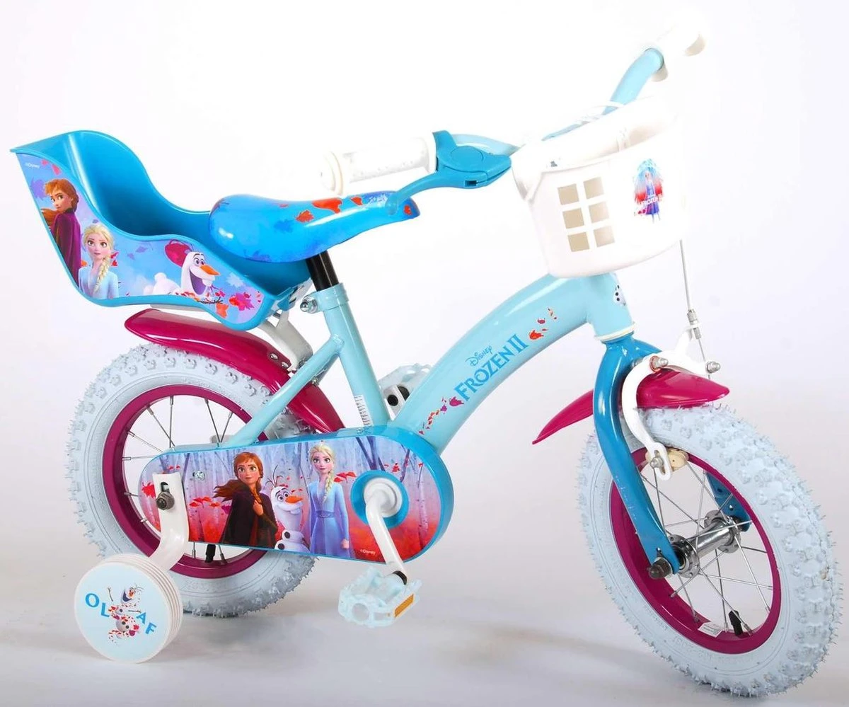 Volare Disney Frozen 2 Kinderfiets - Meisjes - 12 Inch - Blauw/Paars 10 Volare Disney Frozen 2 Kinderfiets - Meisjes - 12 Inch - Blauw/Paars - Afbeelding 8