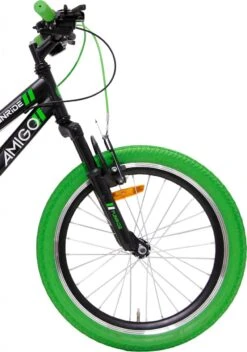 Amigo Fun Ride - Mountainbike 20 Inch - Voor Jongens En Meisjes - Met 7 Versnellingen - Zwart/Groen -Beste Fietsen Winkel 843x1200