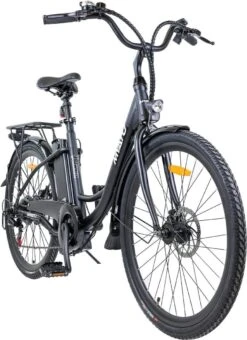 Myatu E-bike 26 Inch City Pedelec Voor Dames En Heren, Elektrische Fiets Met 12,5Ah Accu, 6 Versnellingen Shimano, Derailleur Versnellingen, Achter Motor 250 W-Zwart -Beste Fietsen Winkel 871x1200