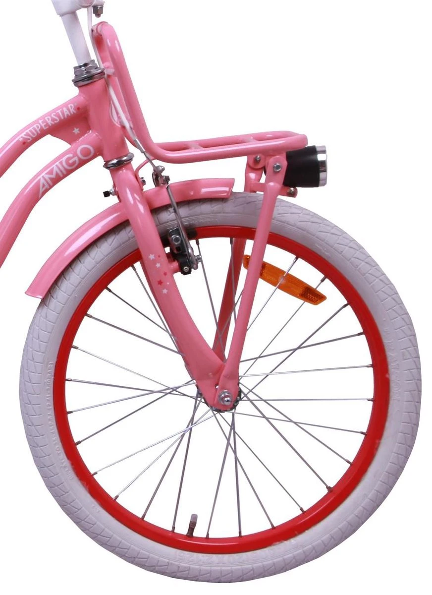 Amigo Superstar Meisjesfiets - Kinderfiets 20 Inch - Roze 5 Amigo Superstar Meisjesfiets - Kinderfiets 20 Inch - Roze - Afbeelding 3