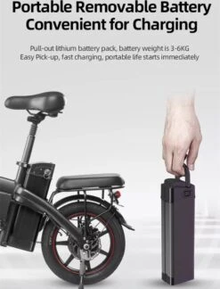 F-Wheel DYU A5 - Elektrische Vouwfiets - E Bike - 14 Inch - 7.5 Ah - 25km/u - Zwart -Beste Fietsen Winkel 916x1200